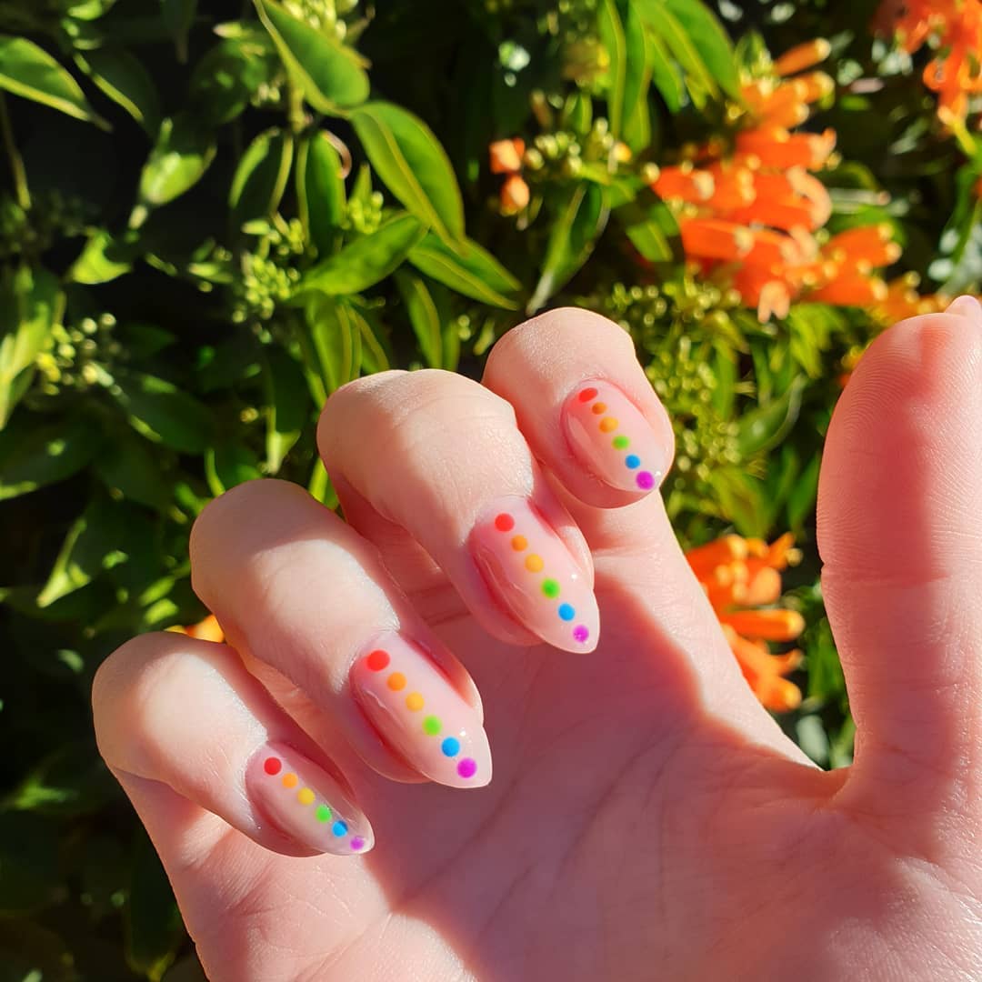 Rainbow Dot Nails