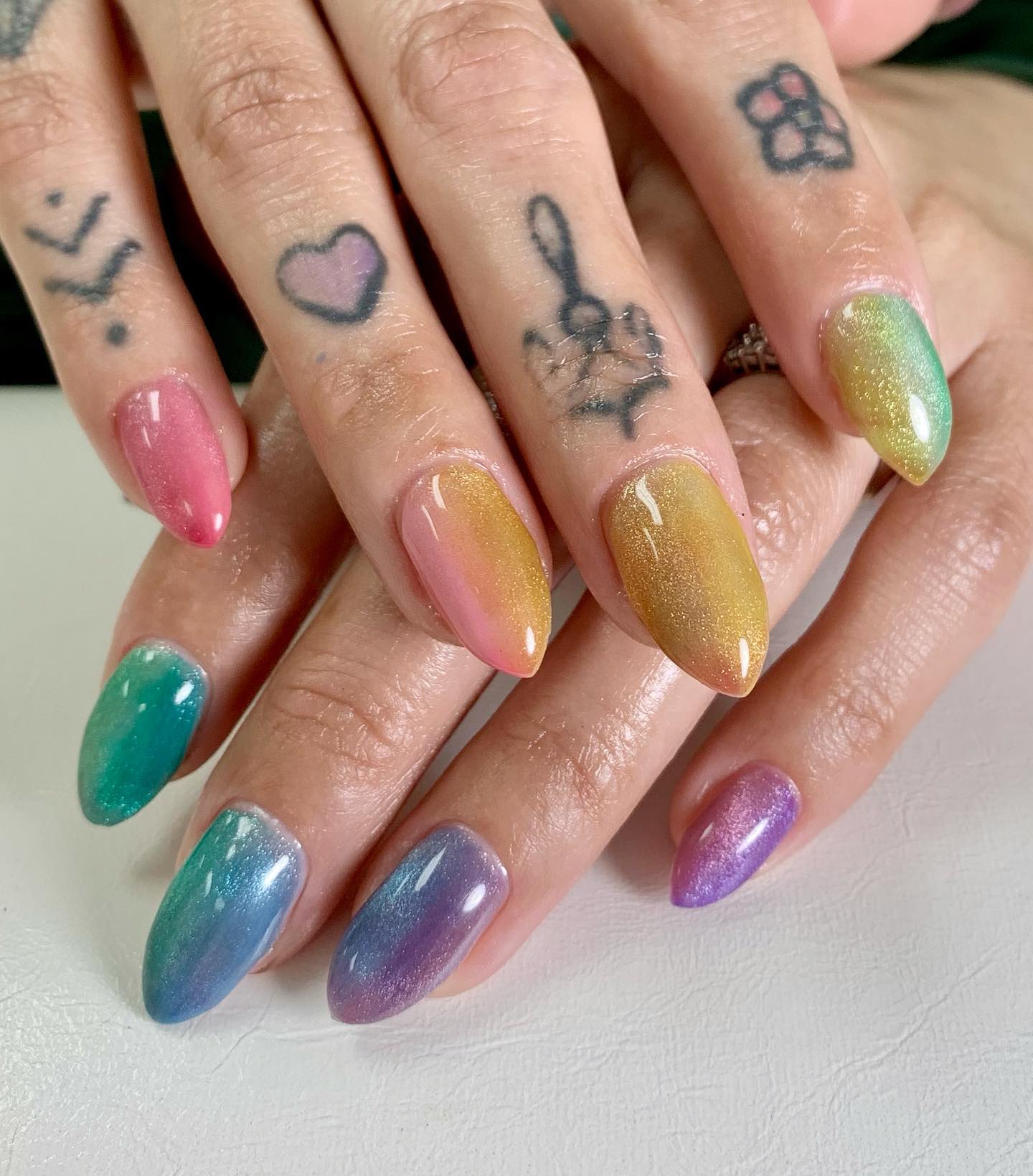 Rainbow Jelly Nails