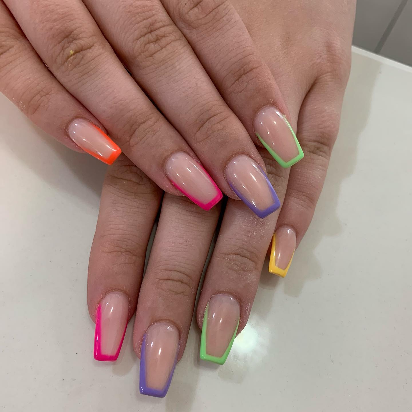 Rainbow Tips Nails