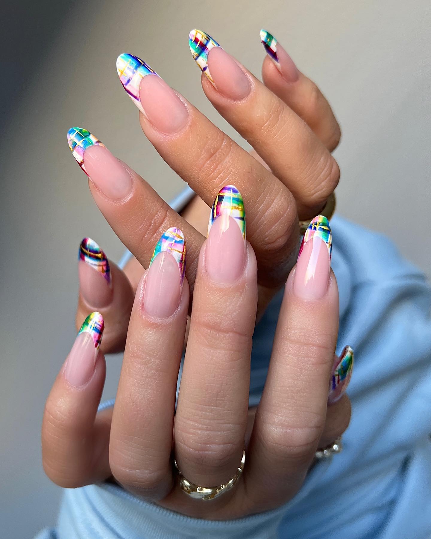Rainbow Watercolor Nails