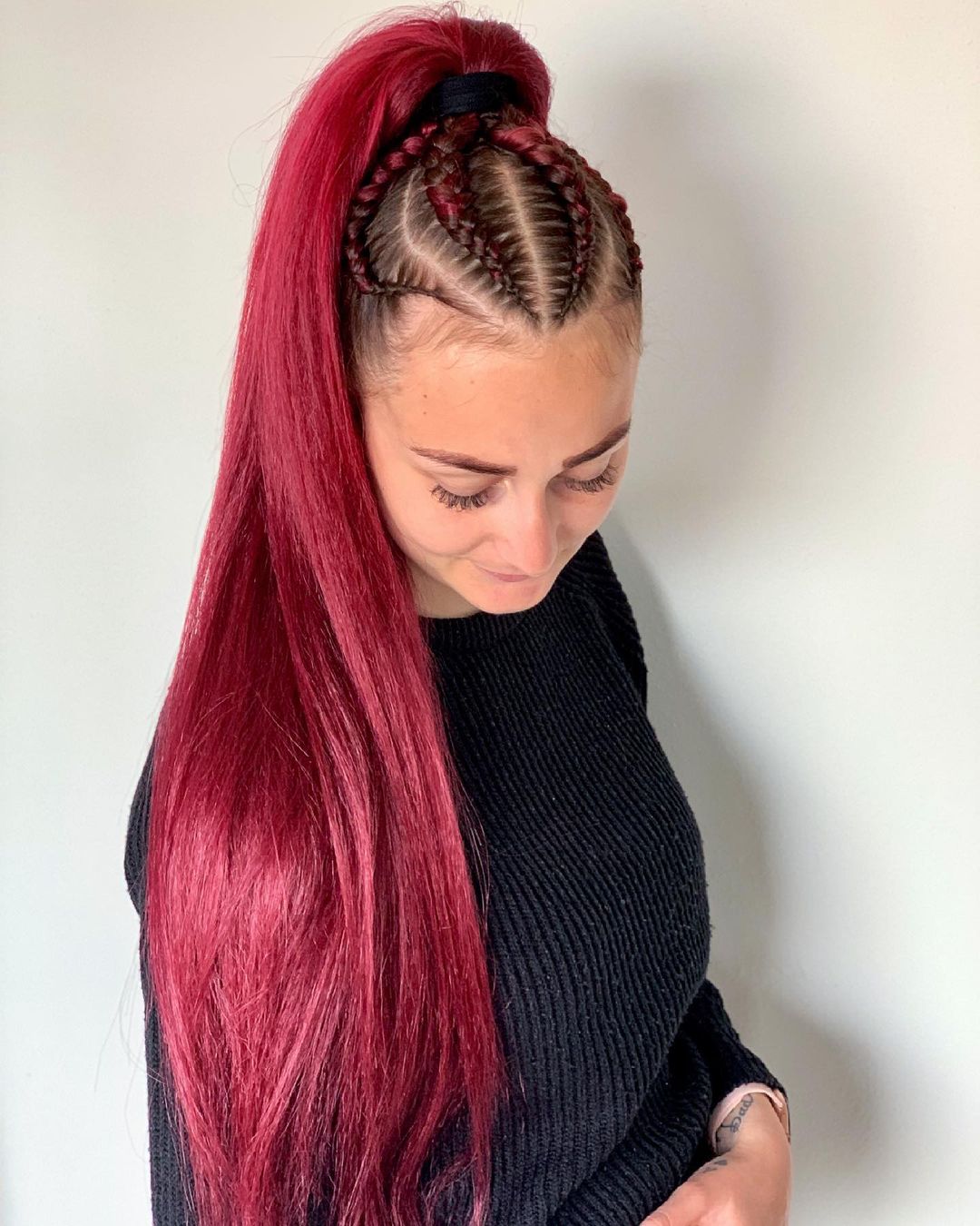 Red Frontal Ponytail