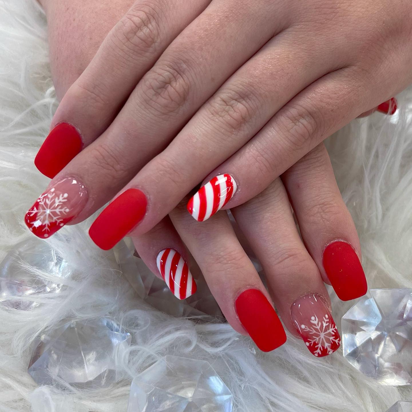 Red Matte Christmas Nails