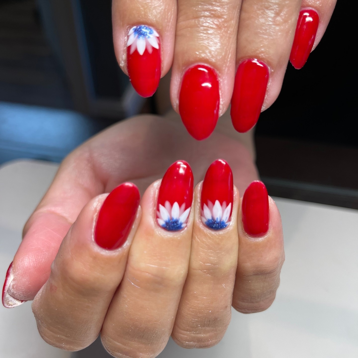 Red White and Blue Nails