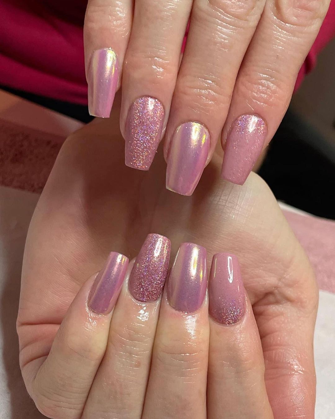 Rose Gold Coffin Nail Designs