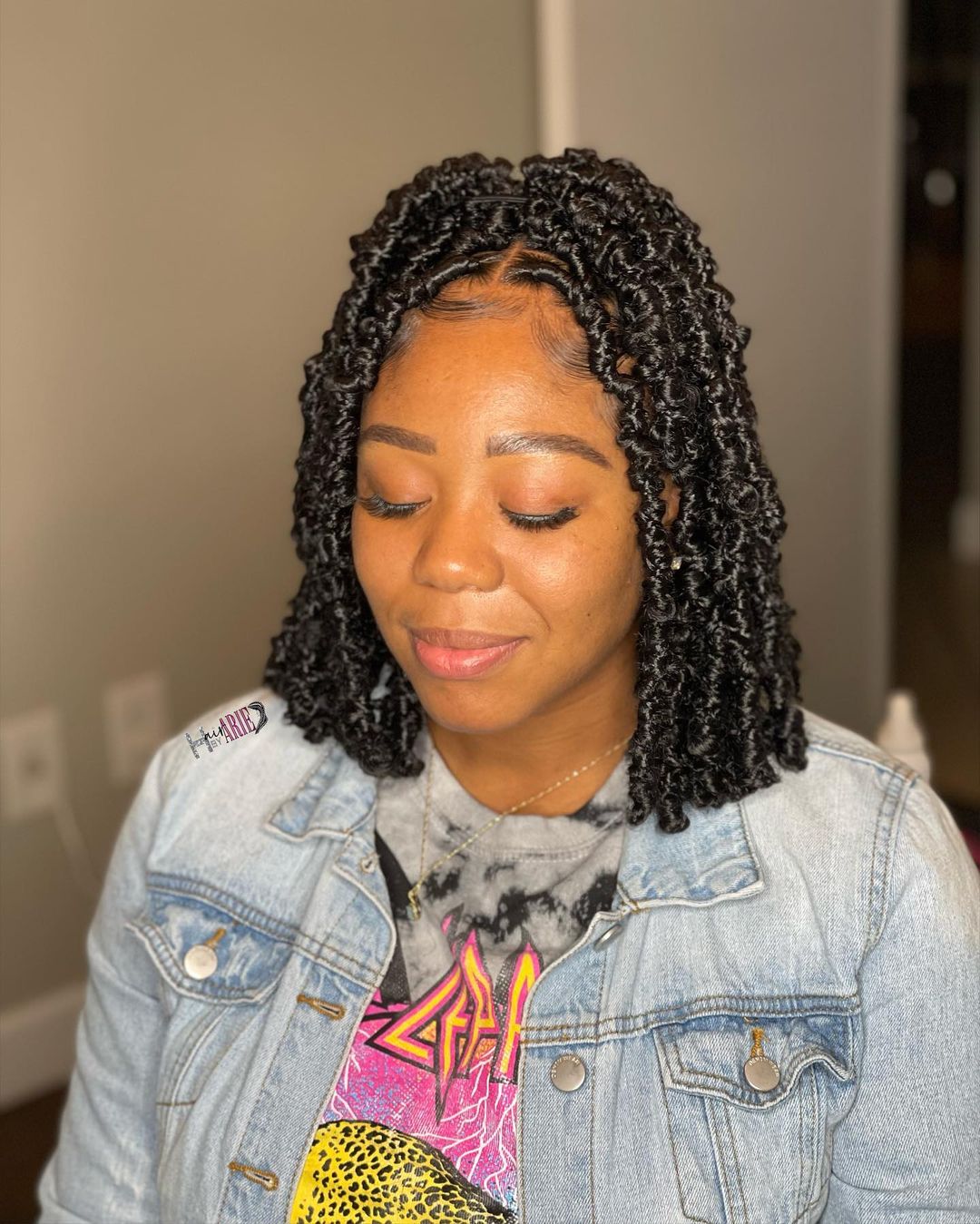 Short Butterfly Locs With Bangs