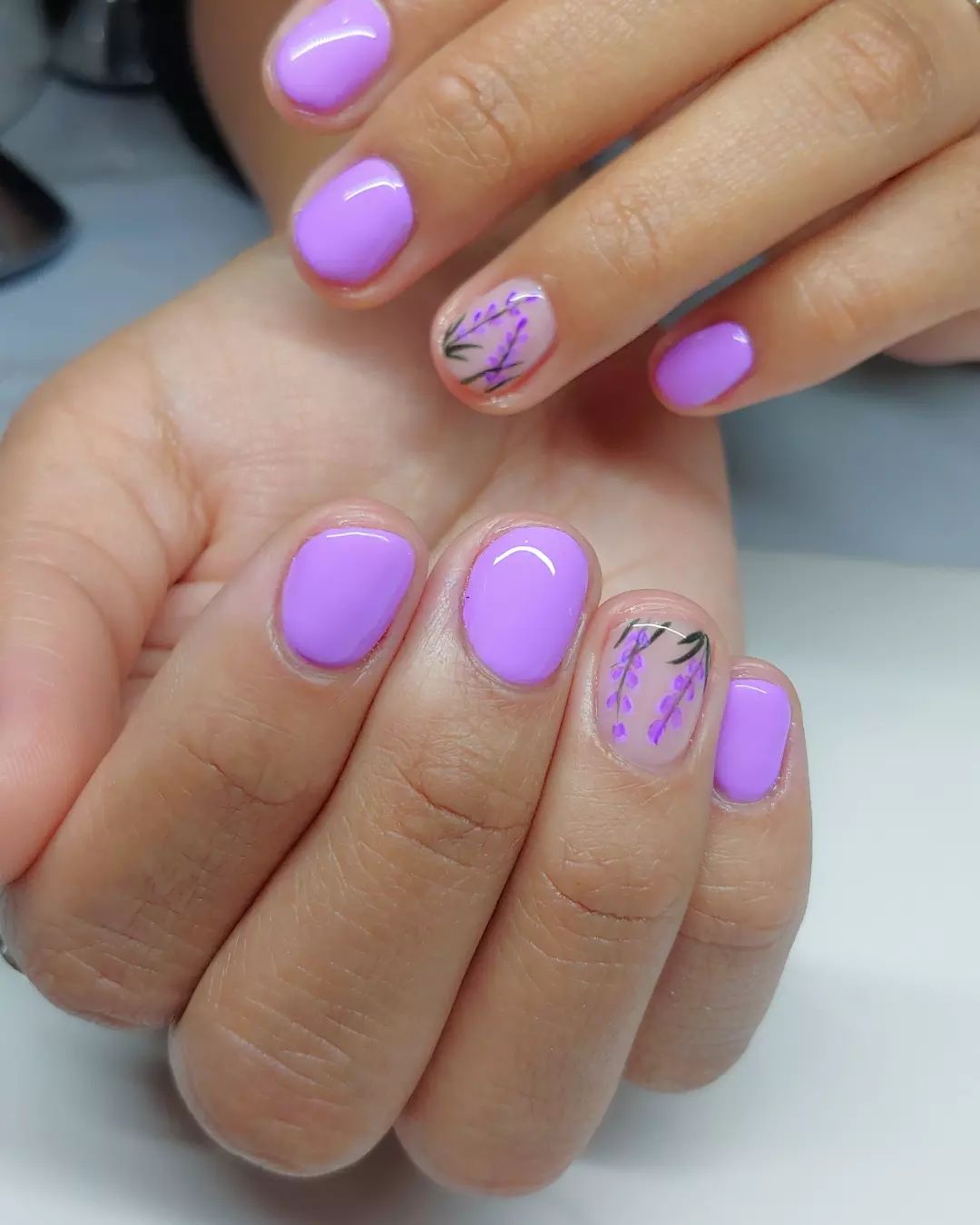 Short Lavender Nails