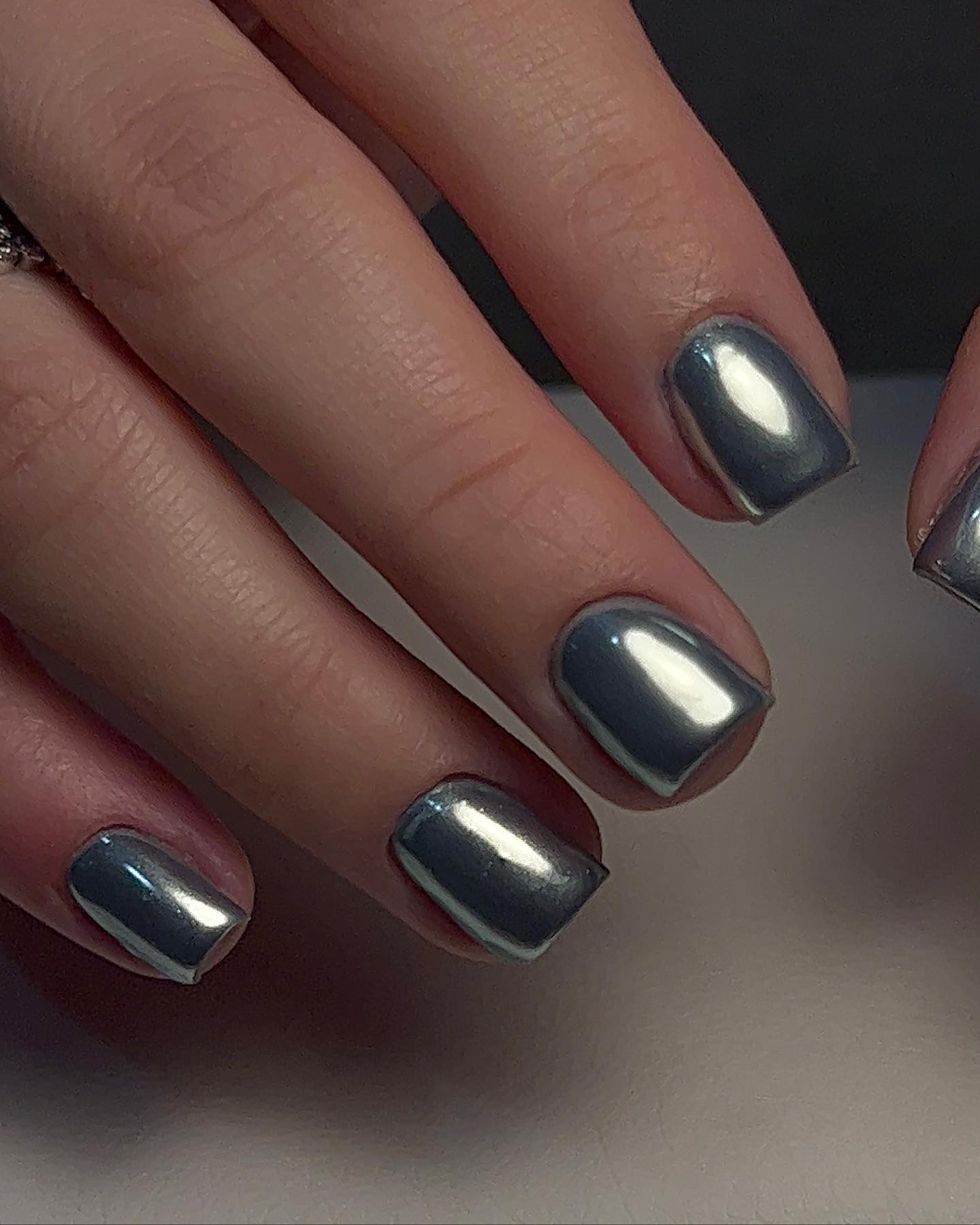 Silver Chrome Nails
