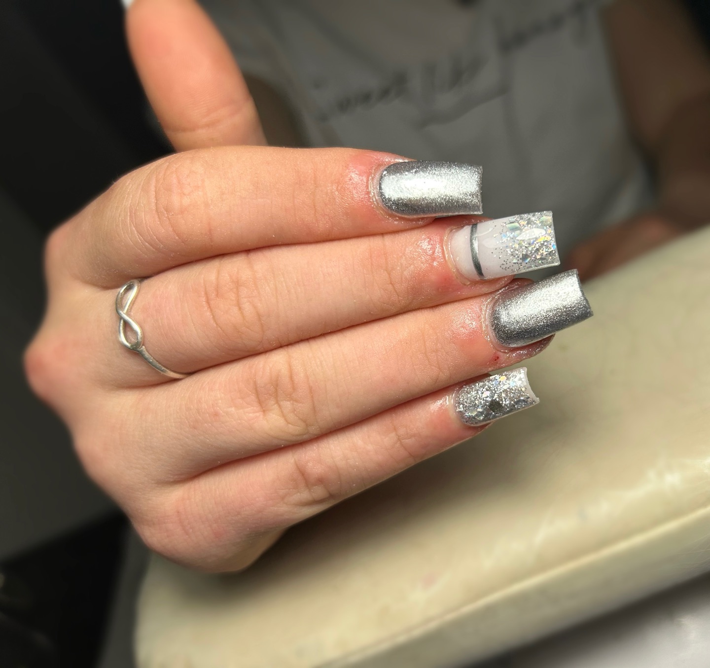 Silver New Years Nails
