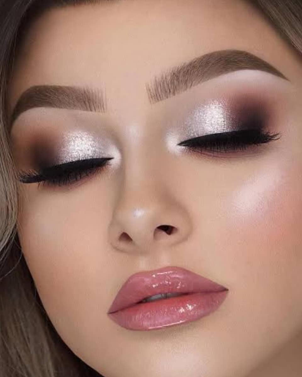 Silver Soft Glam Makeup Look