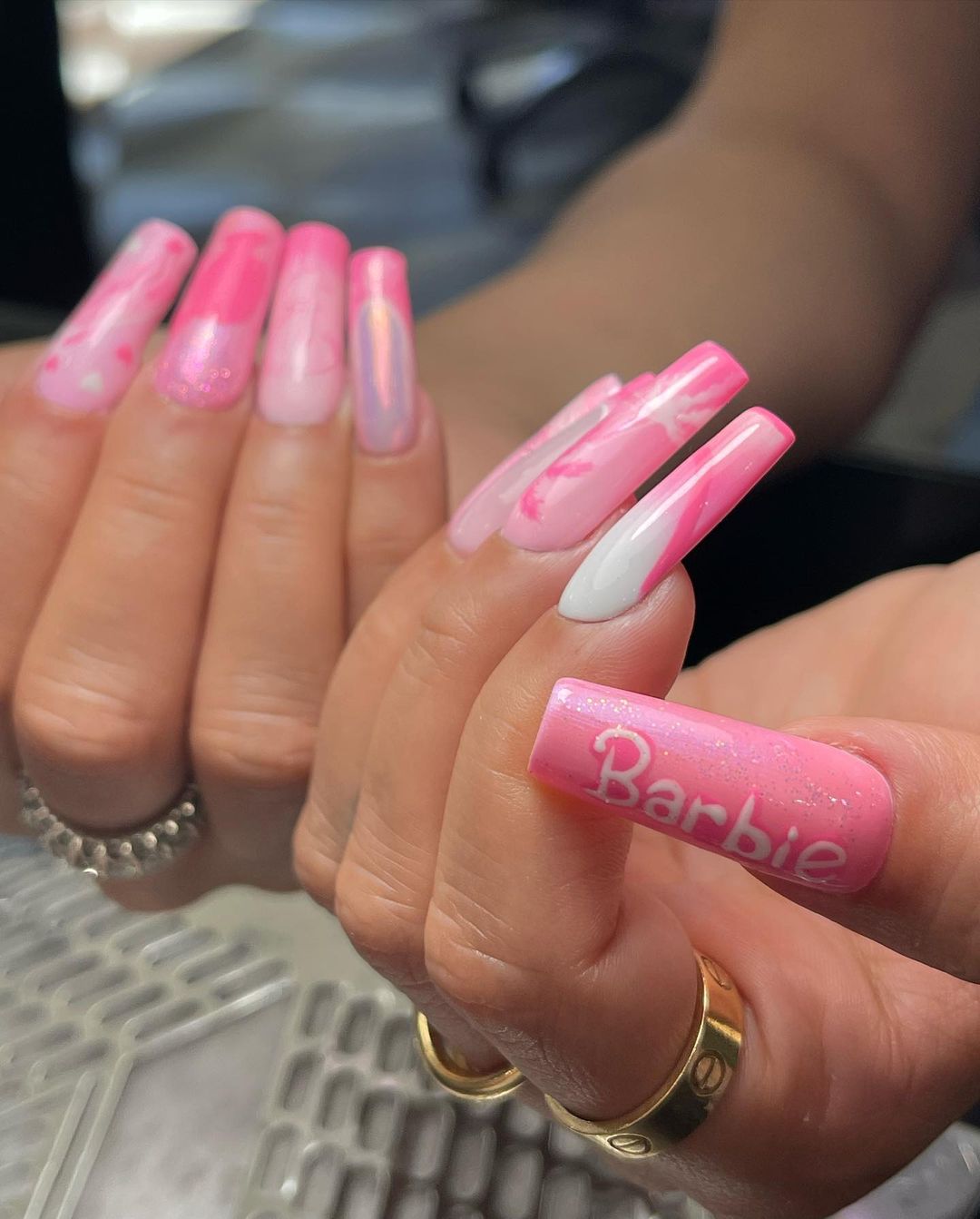 Simple Barbie Nails