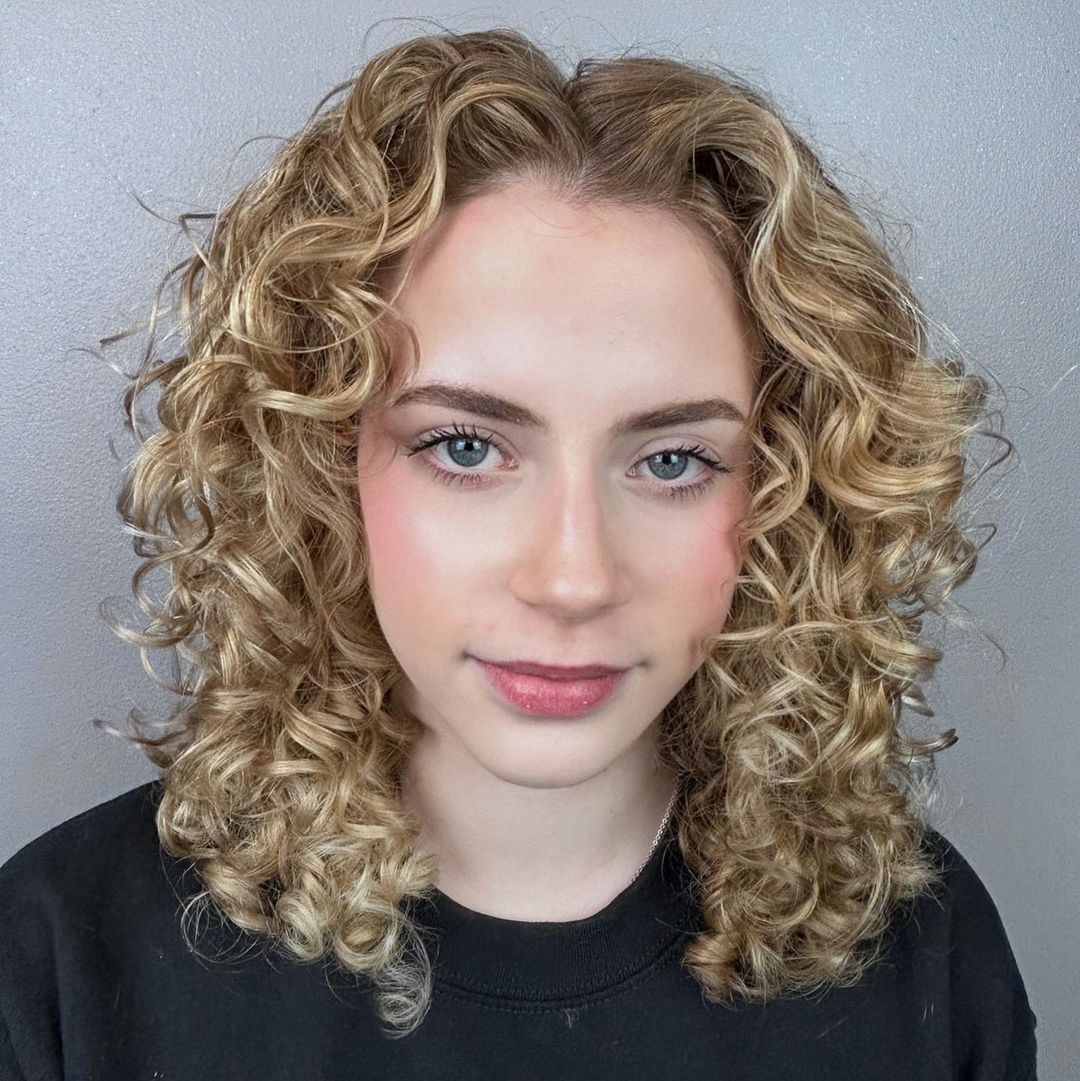 Soft Curtain Bangs Curly Hair