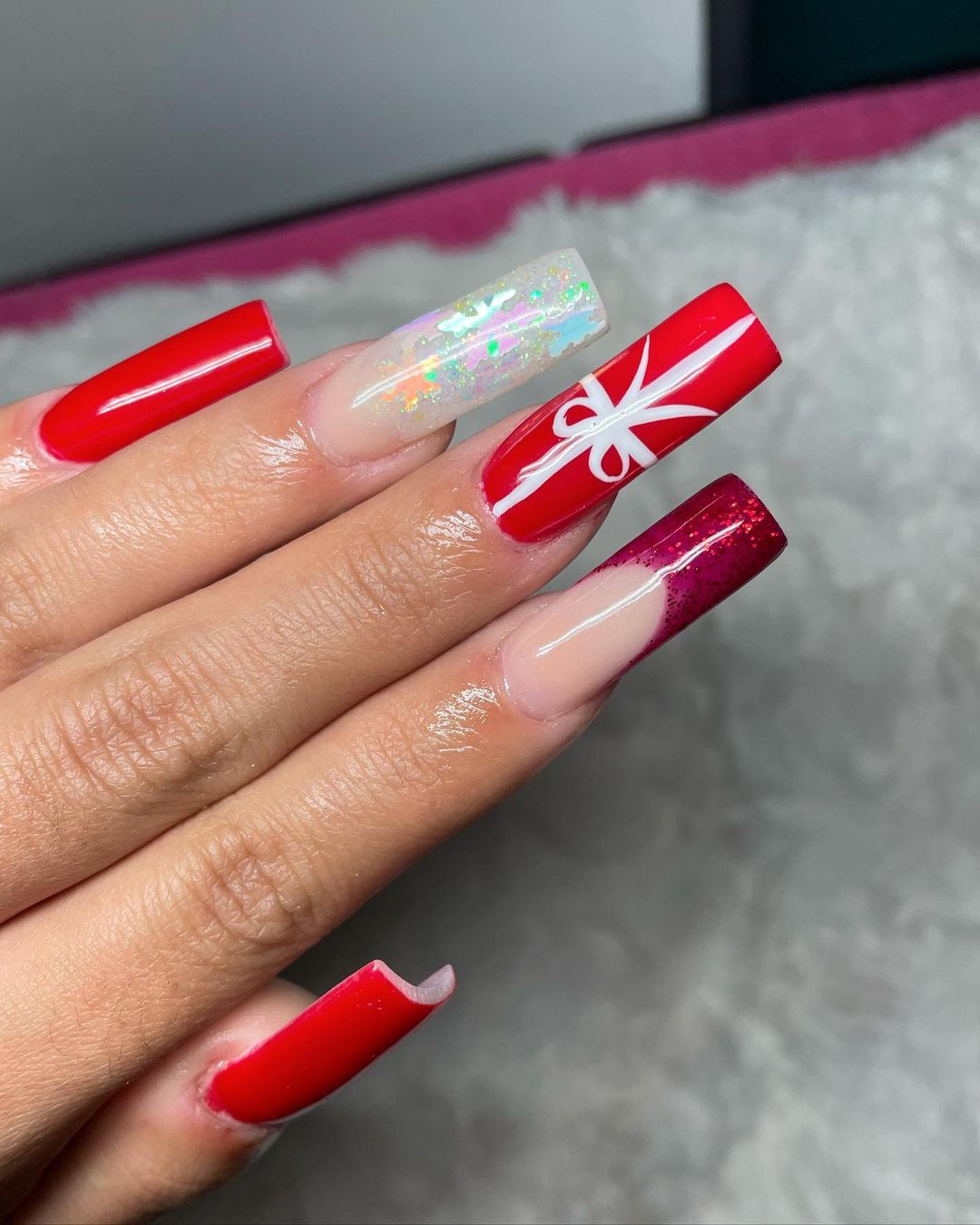 Square Christmas Nails