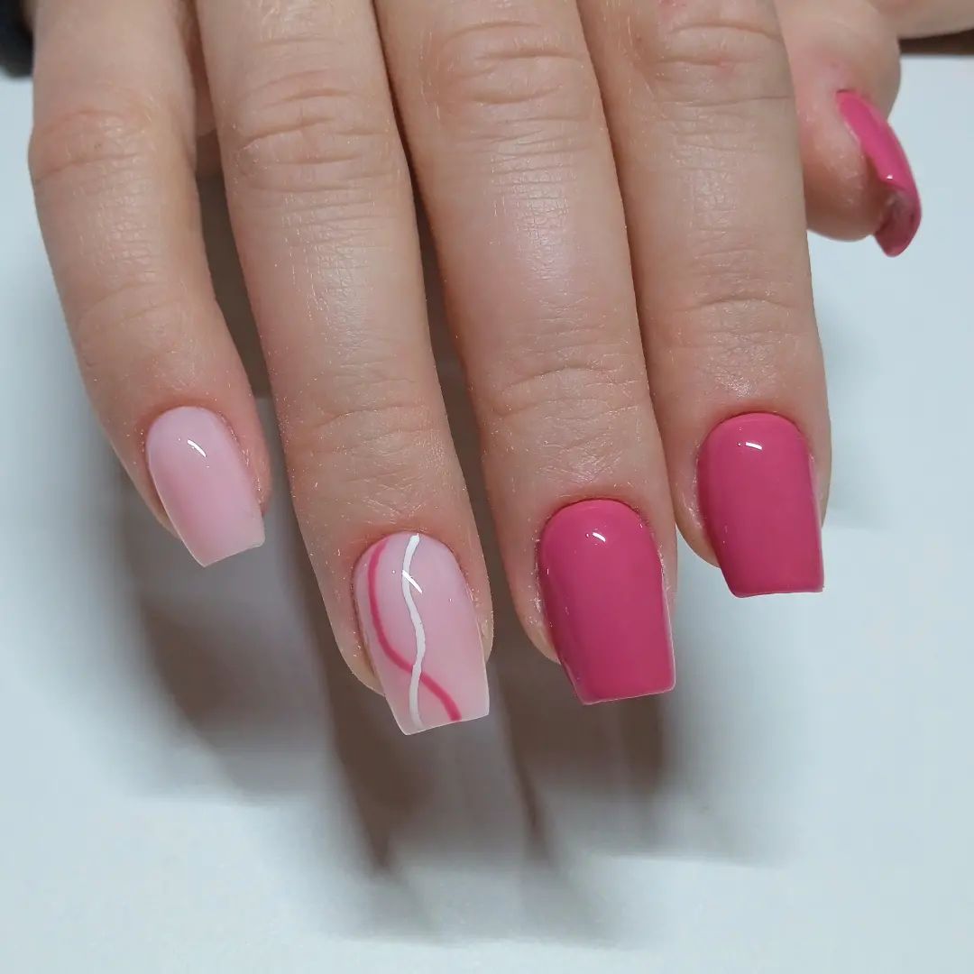 Square Short Pink Nails