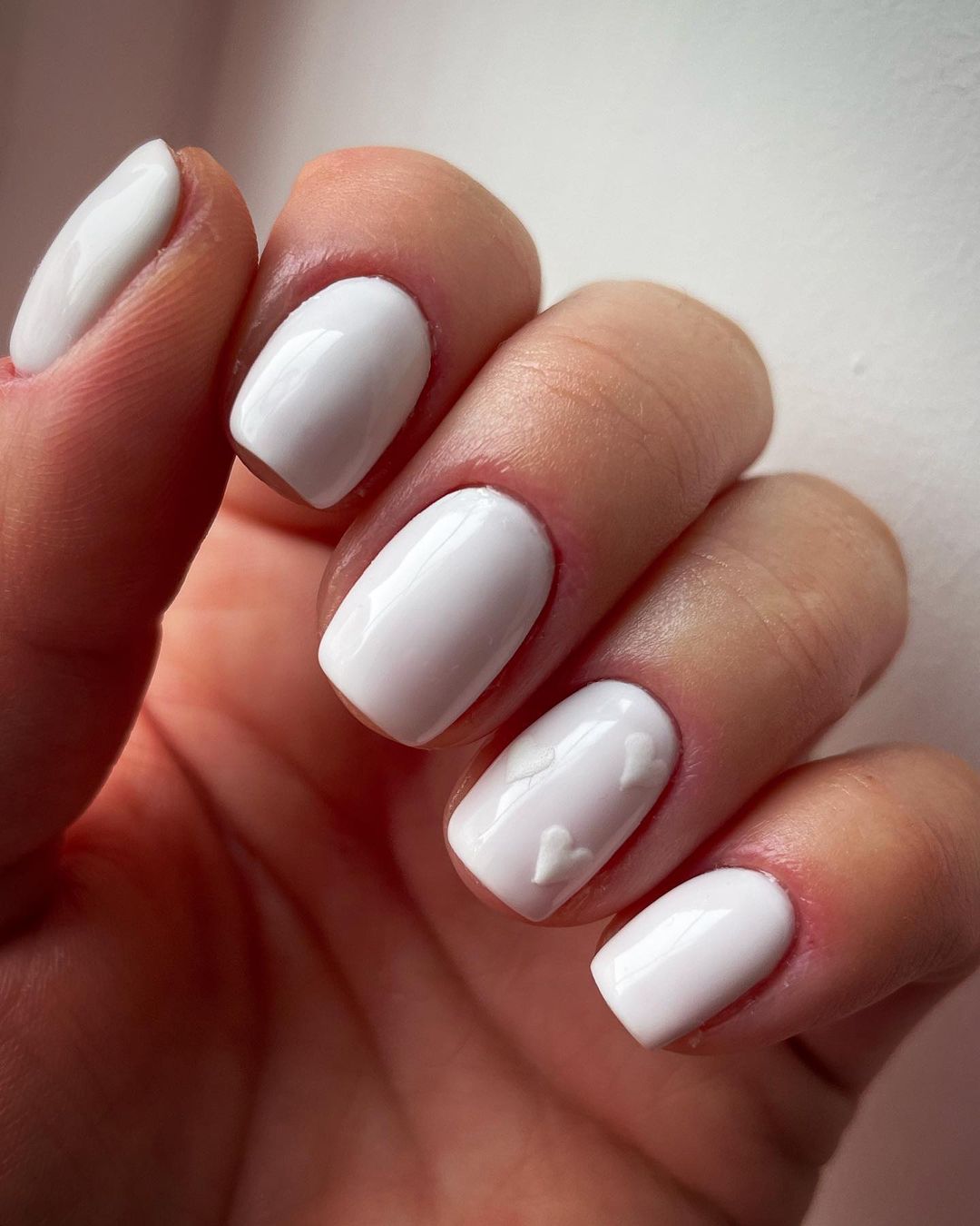 Square Short White Nails