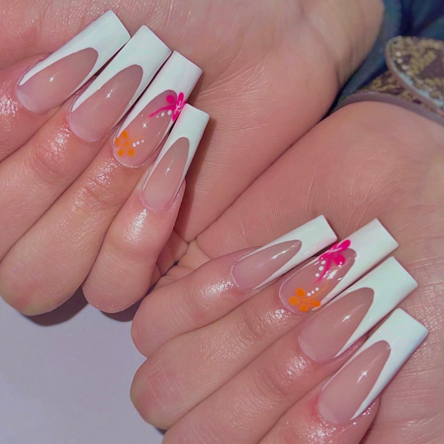 Tapered Square French Nails