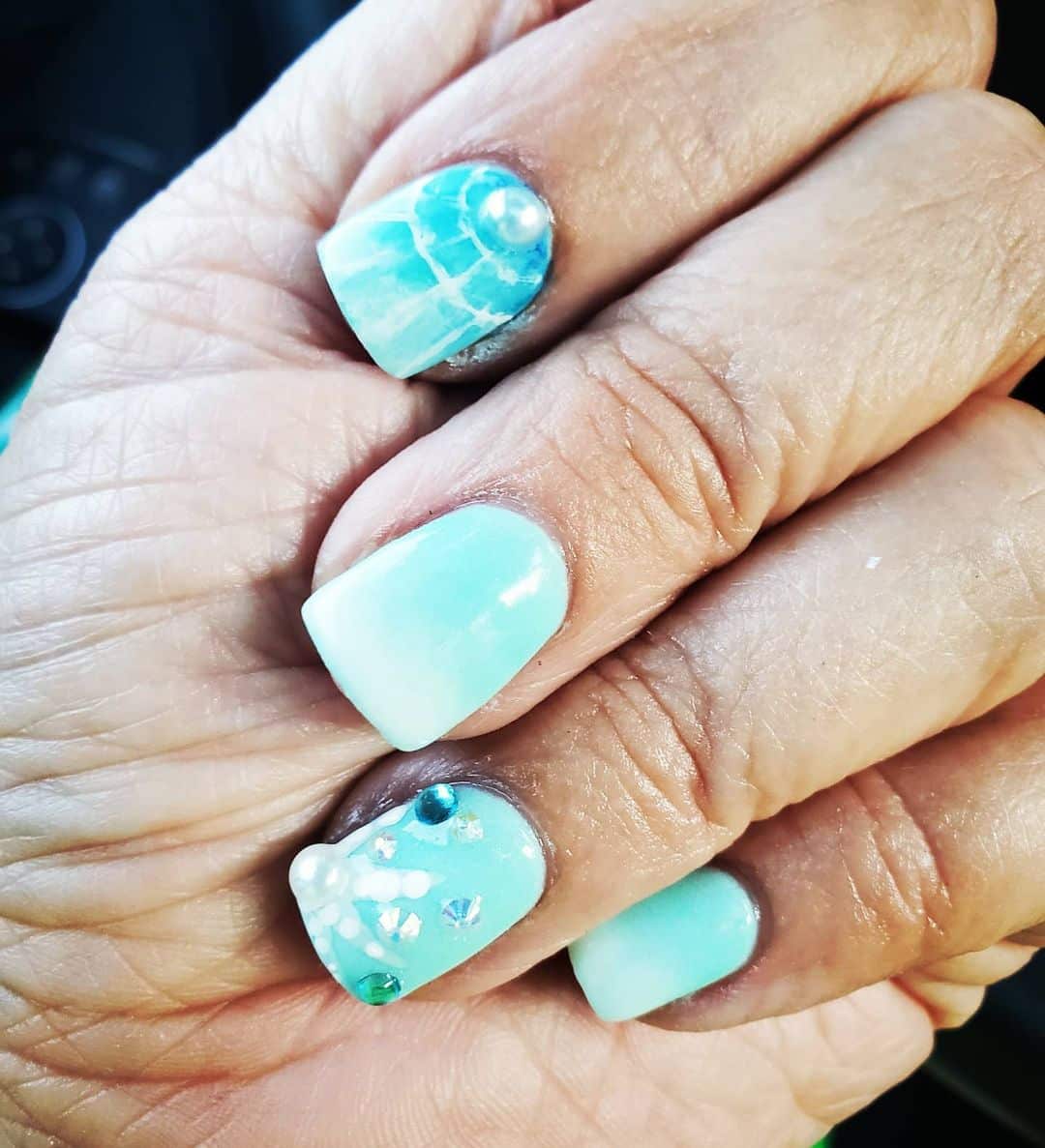 Tiffany Blue Ombre Nails
