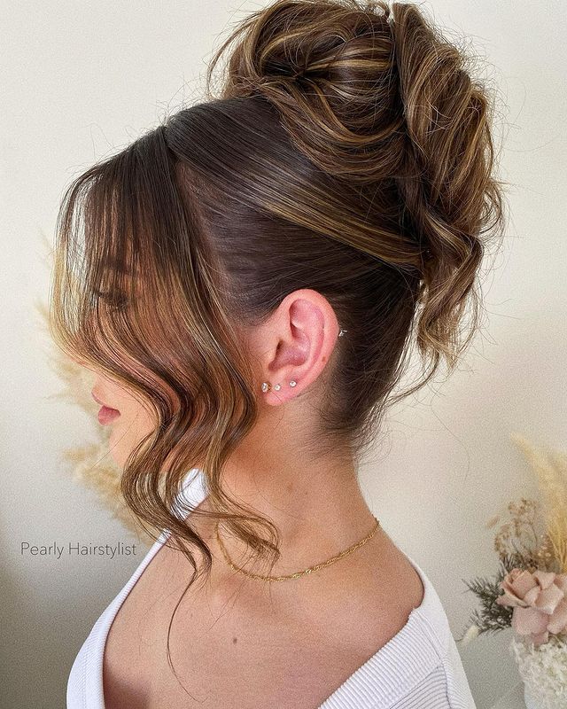 Updo With Side Bangs