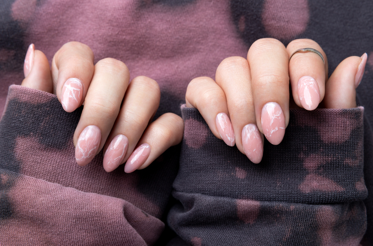 What We Love About Pink Marble Nails