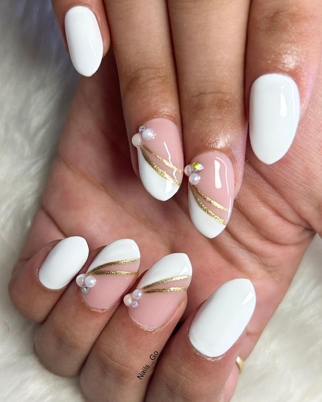 White Almond Acrylic Nails