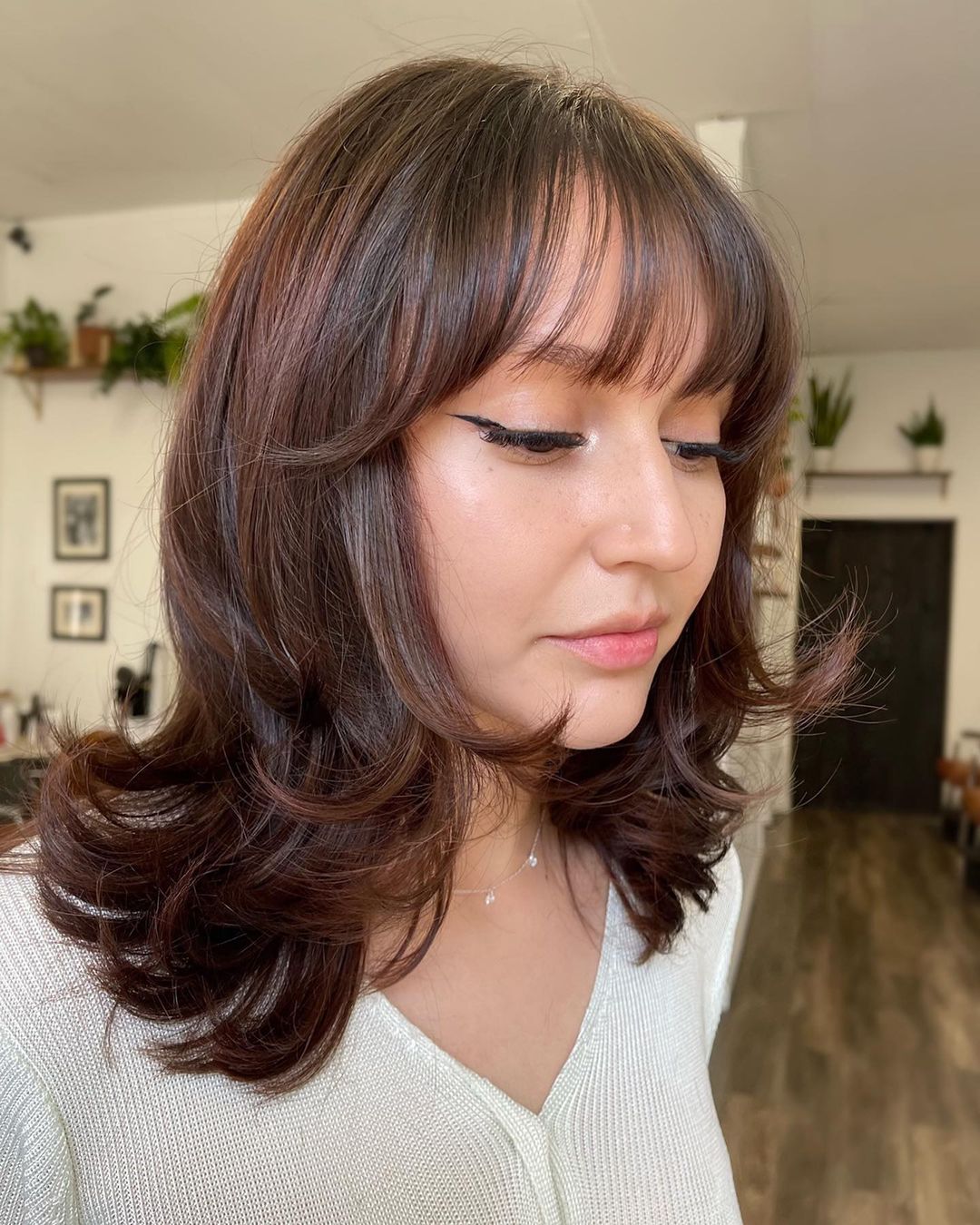 Wispy Bangs Medium Hair